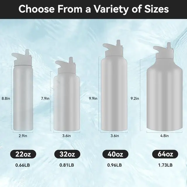 Alt view image 3 of 7 - Insulated Water Bottle 22 oz Double Wall Stainless Steel Water Bottle Wide Mouth with Straw Lid & Spout Lid Keeps Cold or Hot(Black,1)