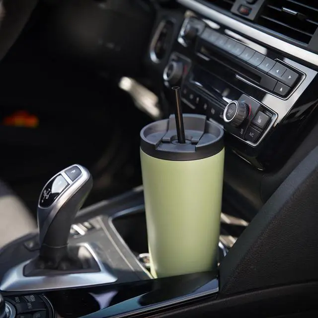 Alt view image 5 of 7 - 22 oz Insulated Tumbler Water Bottle with Straw Lid, Black