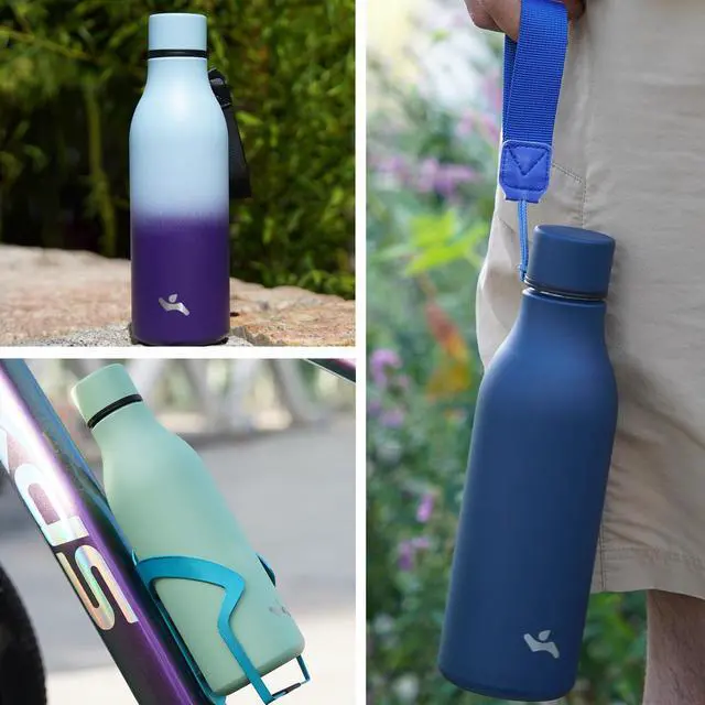 Alt view image 6 of 7 - 18 oz Insulated Stainless Steel Metal Water Bottle with Strap