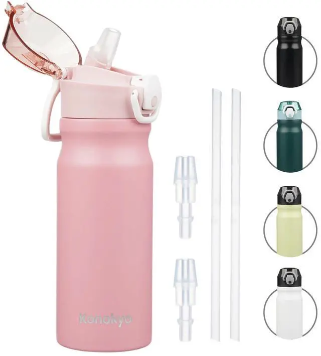 Main image of 18 oz Insulated Stainless Steel Sports Water Bottle with Straw Lid
