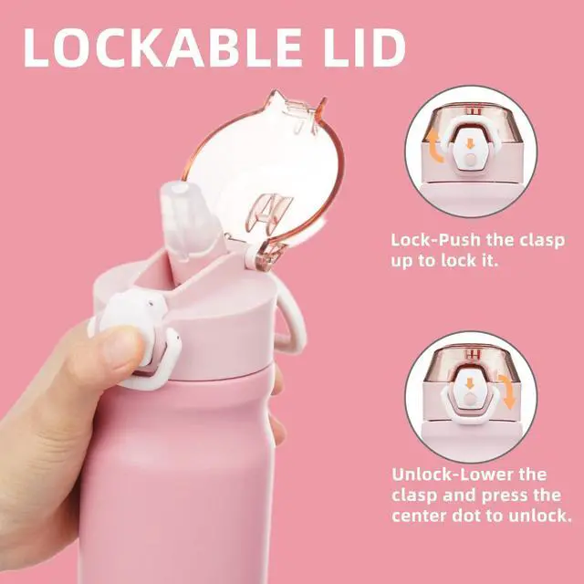 Alt view image 2 of 7 - 18 oz Insulated Stainless Steel Sports Water Bottle with Straw Lid