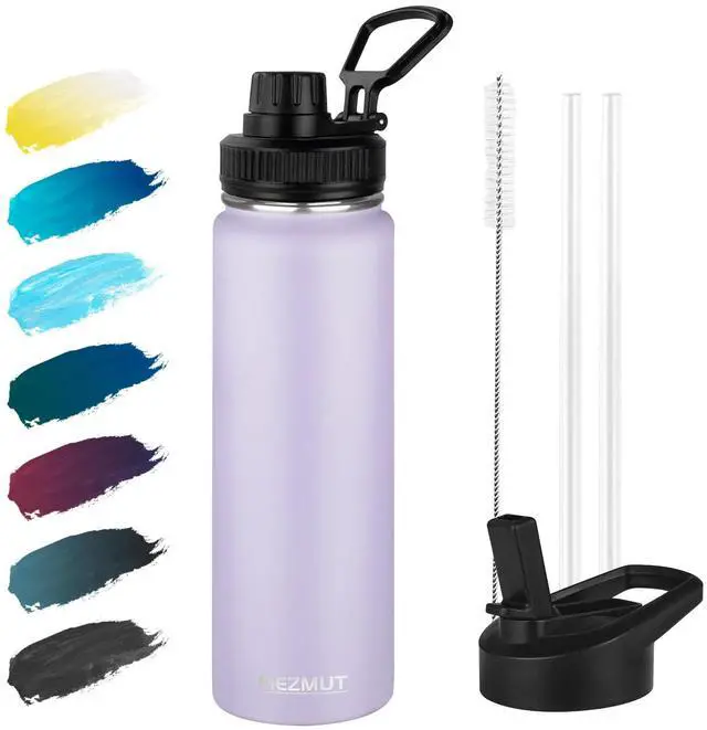 Main image of 24oz Stainless Steel Metal Sports Insulated Water Bottle (Purple