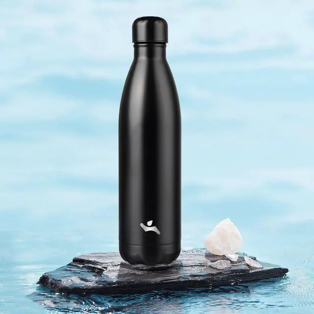 Alt view image 6 of 7 - 25 oz Insulated Stainless Steel Water Bottle, Midnight Black