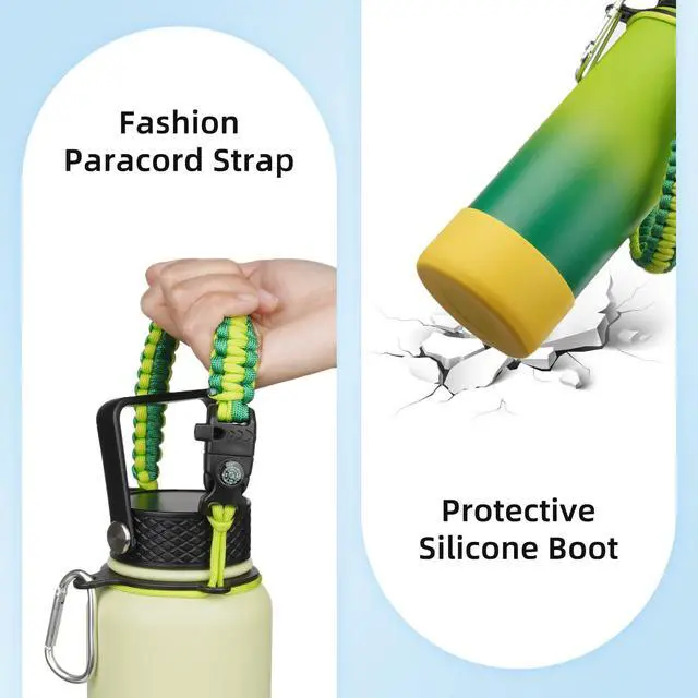 Alt view image 4 of 5 - 22oz Insulated Water Bottle with 3 Lids, Straw Lid & Handle
