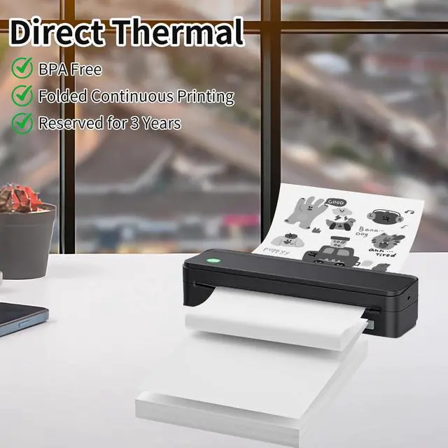 Alt view image 3 of 7 - Continuous Thermal Printer Paper 8.5" x 11" US Letter Size - High-Efficiency Durable Printing for Home Work, Printing Contract, Compatible with Most Thermal Printers (100 Sheets/Continuous Folding)