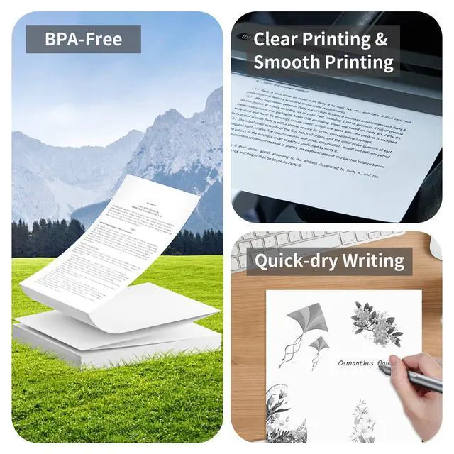 Alt view image 5 of 7 - Continuous Thermal Printer Paper 8.5" x 11" US Letter Size - High-Efficiency Durable Printing for Home Work, Printing Contract, Compatible with Most Thermal Printers (100 Sheets/Continuous Folding)