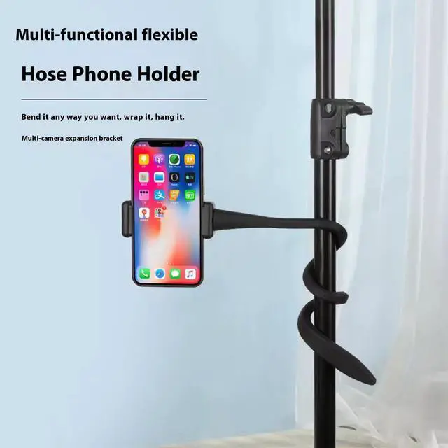 Alt view image 3 of 6 - Microphone Holder Cell Phone Holder Adjustable Gooseneck Smartphone Holder for iPhone16/15/14/13/12 Pro Max and Samsung Galaxy All Smartphones Universal Guitar Playing Live Gig Cell Phone Clip Holder