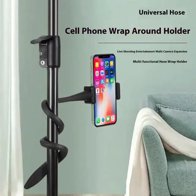 Alt view image 2 of 6 - Microphone Holder Cell Phone Holder Adjustable Gooseneck Smartphone Holder for iPhone16/15/14/13/12 Pro Max and Samsung Galaxy All Smartphones Universal Guitar Playing Live Gig Cell Phone Clip Holder