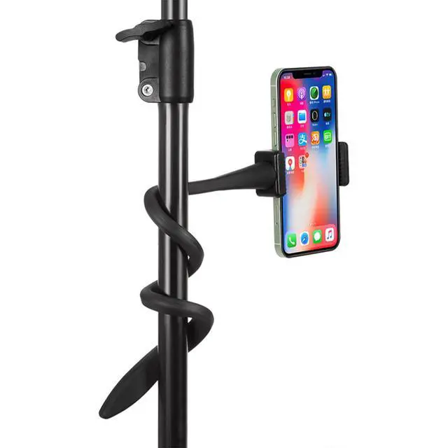Alt view image 6 of 6 - Microphone Holder Cell Phone Holder Adjustable Gooseneck Smartphone Holder for iPhone16/15/14/13/12 Pro Max and Samsung Galaxy All Smartphones Universal Guitar Playing Live Gig Cell Phone Clip Holder