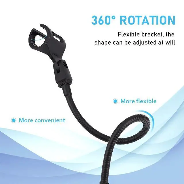Alt view image 4 of 7 - 360 Degree Flexible Gooseneck Microphone Stand Adjustable Desk Mic Boom Arm Stand with Clip(Black)