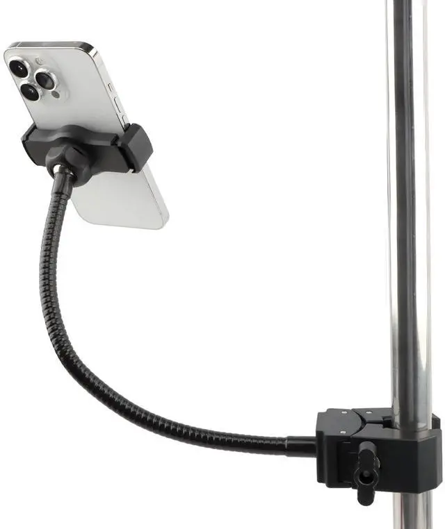 Main image of Mic Stand Phone Holder, Mic Stand Phone Holder, 360°Adjustable ph-one Clamp for 5-7 inch Smartphones(COLOR:Black)