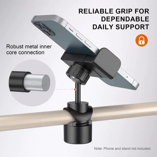 Alt view image 4 of 7 - Mic Stand Phone Holder with O-Clamp PC002
