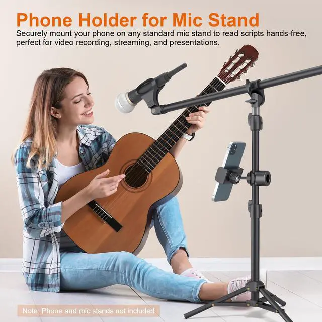 Alt view image 6 of 7 - Mic Stand Phone Holder with O-Clamp PC002