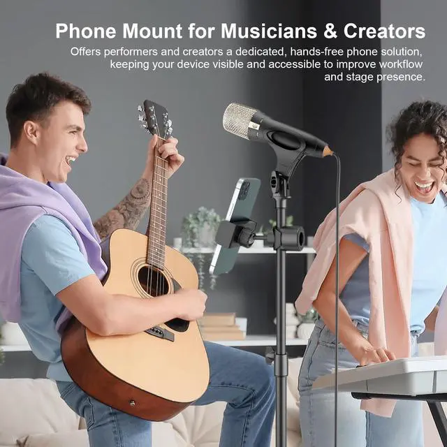 Alt view image 7 of 7 - Mic Stand Phone Holder with O-Clamp PC002