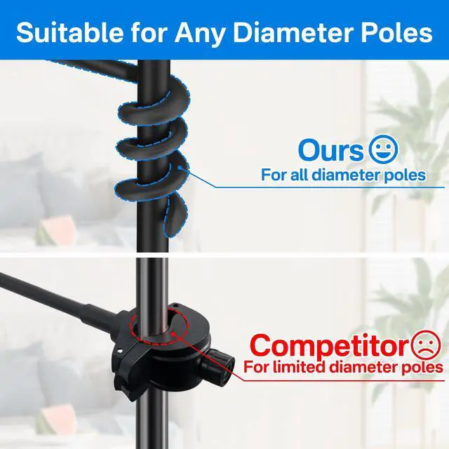 Alt view image 3 of 7 - Universal Mic Stand Phone Holder for Microphone Stand Fits Most 3.5" - 7.5" Smartphones - Flexible Cell Phone Holder for Mic Stand, Drum Stand Phone Mount, Music Stand Phone Holders for Any Poles