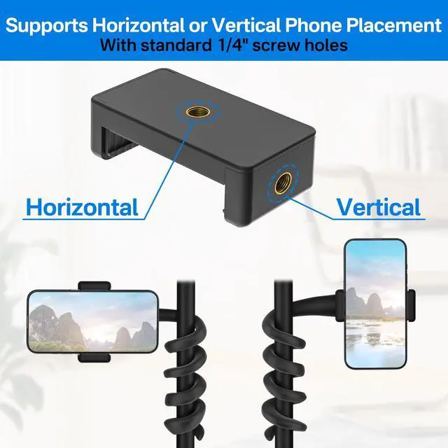 Alt view image 6 of 7 - Universal Mic Stand Phone Holder for Microphone Stand Fits Most 3.5" - 7.5" Smartphones - Flexible Cell Phone Holder for Mic Stand, Drum Stand Phone Mount, Music Stand Phone Holders for Any Poles