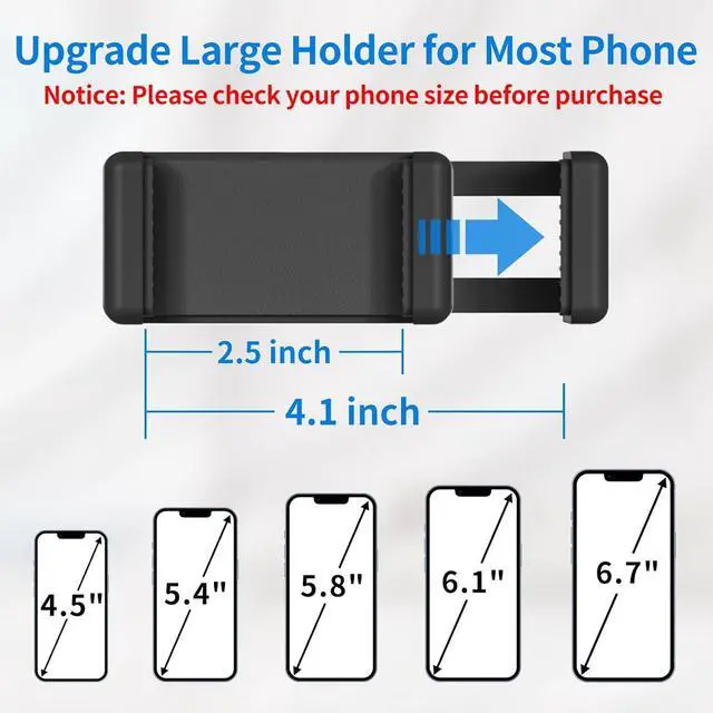 Alt view image 5 of 7 - Universal Mic Stand Phone Holder for Microphone Stand Fits Most 3.5" - 7.5" Smartphones - Flexible Cell Phone Holder for Mic Stand, Drum Stand Phone Mount, Music Stand Phone Holders for Any Poles