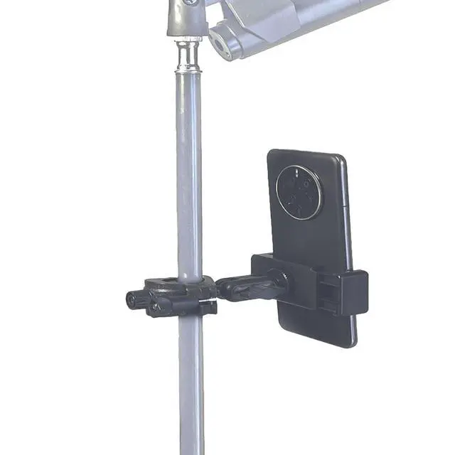 Alt view image 6 of 6 - Clamp Phone Mount Mic Stand Phone Holder,Adjustable Phone Holder For Microphone Stand Music Drum,with Clip for iPhone 15 for Samsung Galaxy any Smart Phone