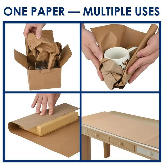 Alt view image 3 of 6 - Kraft Paper Sheets 16x12 in, Brown Packing Paper for Wrapping & Shipping