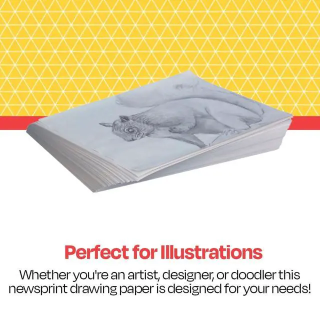 Alt view image 4 of 7 - School Smart - 85250 Newsprint Drawing Paper, 30 lb, 8-1/2 x 11 Inches, 500 Sheets, White