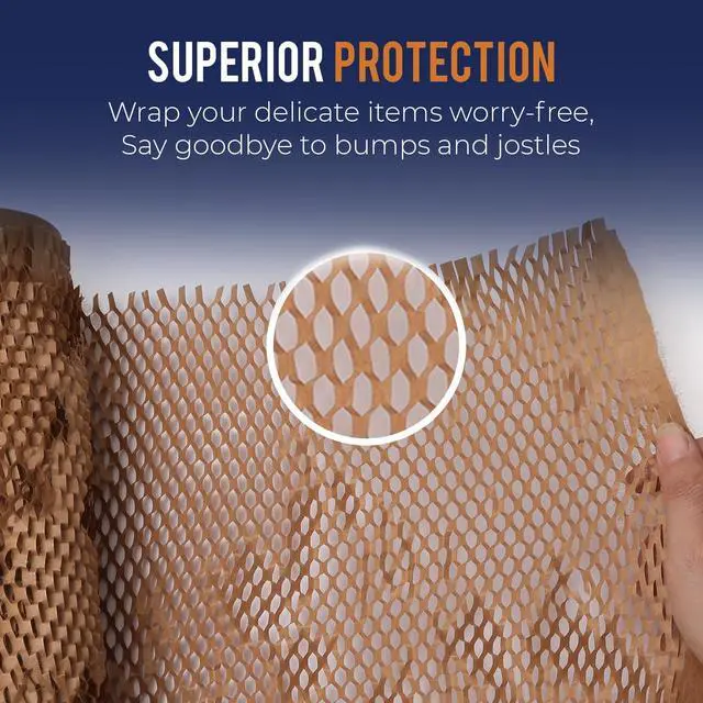 Alt view image 7 of 7 - Honeycomb Packing Paper For Moving 12" x 55ft With Rope & Fragile Stickers