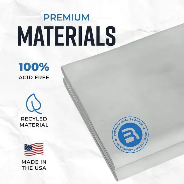 Alt view image 3 of 7 - Newsprint Packing Paper Sheets for Moving - 1.5lb - 50 Sheets of Newspaper Paper - Wrapping and Protecting Fragile Items, Box Filler, Shipping Supplies - 27" x 17" - Made in the USA
