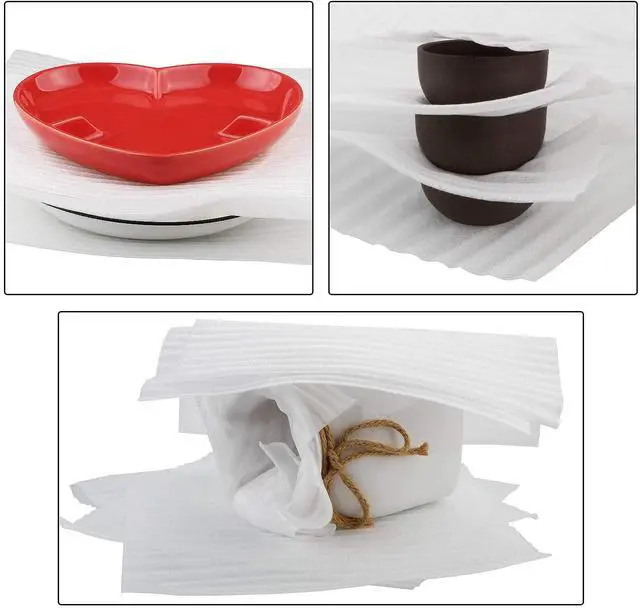 Alt view image 6 of 6 - 12x12 Foam Wrap Sheets for Packing Moving Supplies, Cushion Foam Wrap Packing Foam for Dishes, China, Glassware 50 Pack