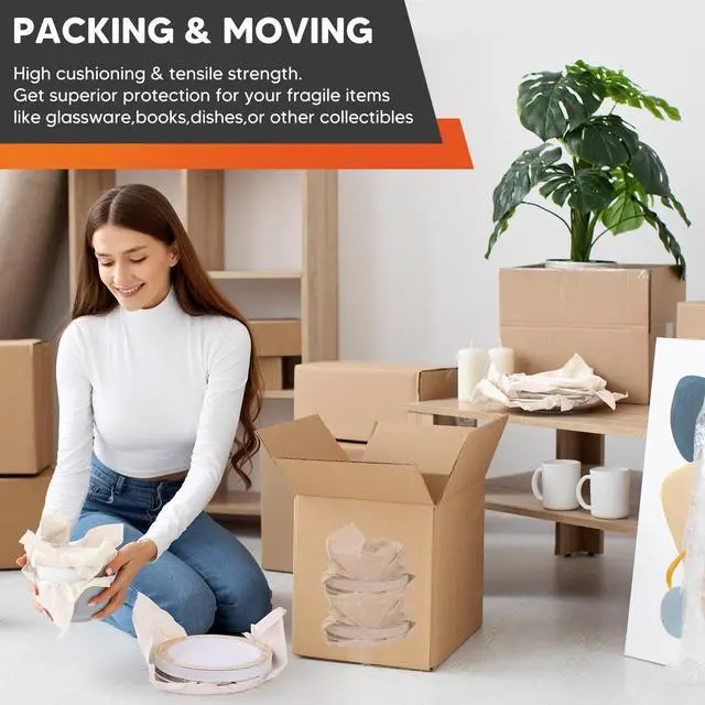 Alt view image 4 of 7 - 80 Sheets Newsprint Paper, 15"x12" Packing Paper Sheets for Moving Supplies
