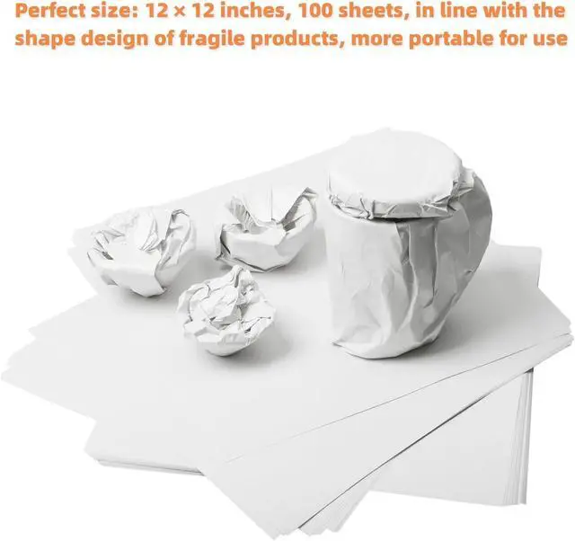 Alt view image 5 of 6 - 12 * 12 inch Small Packing Paper for Moving 100 Sheets Protecting Fragile China and Glasses,Wrapping Paper for Shipping and Moving Box Filler (50 Sheets)