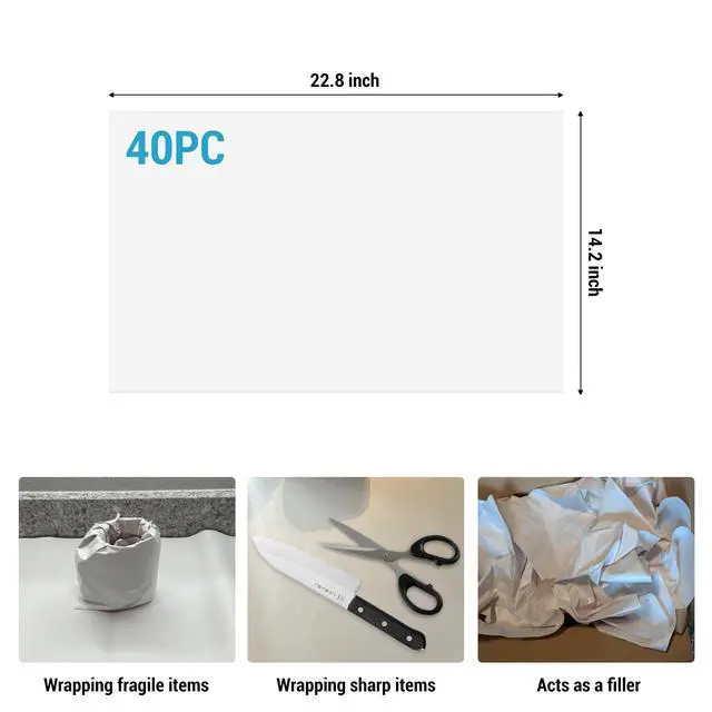Alt view image 4 of 7 - Newsprint Bulk Packing Paper Sheets Wrap Paper for Moving, Shipping & Storage, Packing Materials, Protect Delicate Items, 22.8'' X 14.2'' (40 Pcs)