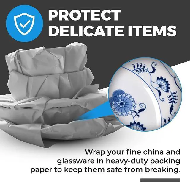 Alt view image 6 of 6 - Packing Paper for Moving 50 Sheets Newsprint Paper for Packing Wrapping, Wrapping Paper for Packaging Fragile Glass Chinas, Must Have Packing Supplies for Moving Boxes (12 * 24in)