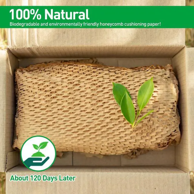 Alt view image 5 of 6 - 50 Sheets Honeycomb Packing Paper Expanded Size 12" × 16" Unexpanded Size 14.5" × 11" Bubble Cushioning Wrap for Moving Shipping Products Gifts Wrapping Essentials Packaging Materials Supplies