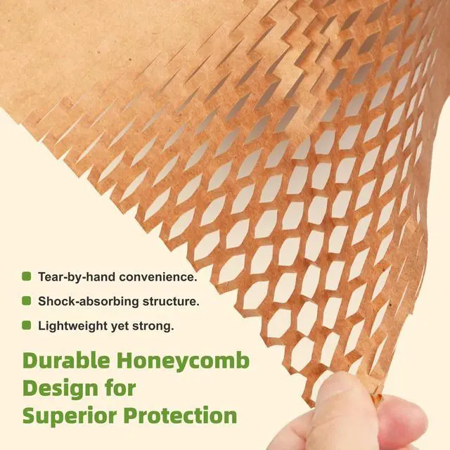 Alt view image 4 of 7 - Honeycomb Packing Paper 12" x 55 ft - Eco-Friendly Cushioning Wrap for Moving, Shipping, and Packaging | Recyclable Alternative to Bubble Wrap Roll | Packing Paper for Fragile Items & Electronics
