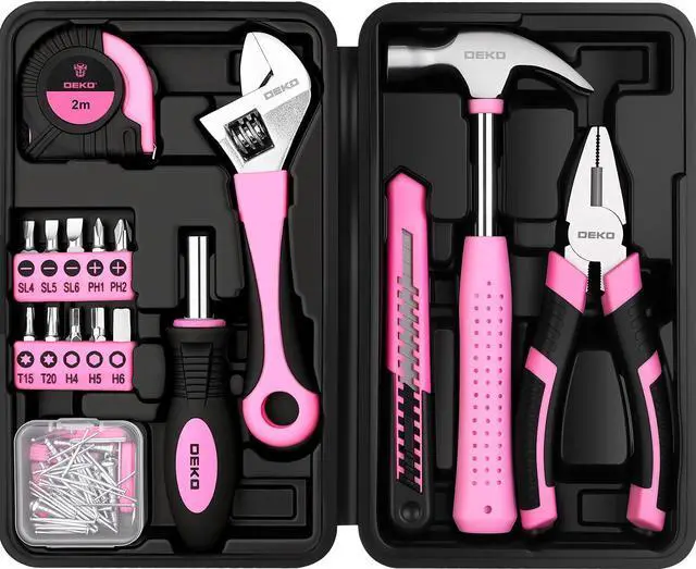 Main image of 86PCS Pink Tool Set Household DIY Tool Kit for Women with Storage Toolbox, Small Compact Hand Tool Box Set for Home Use, DIY, Apartment, Office & Home Repair