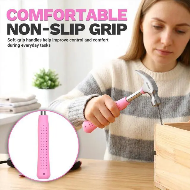 Alt view image 3 of 7 - 86PCS Pink Tool Set Household DIY Tool Kit for Women with Storage Toolbox, Small Compact Hand Tool Box Set for Home Use, DIY, Apartment, Office & Home Repair