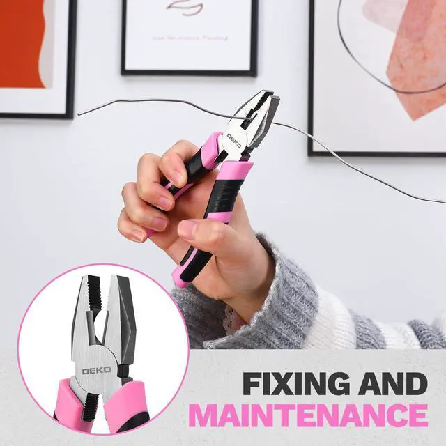 Alt view image 4 of 7 - 86PCS Pink Tool Set Household DIY Tool Kit for Women with Storage Toolbox, Small Compact Hand Tool Box Set for Home Use, DIY, Apartment, Office & Home Repair