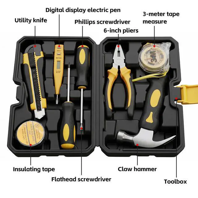 Alt view image 2 of 7 - Basic Home Tool Set Household Tool kit for General Repair 8 Pcs