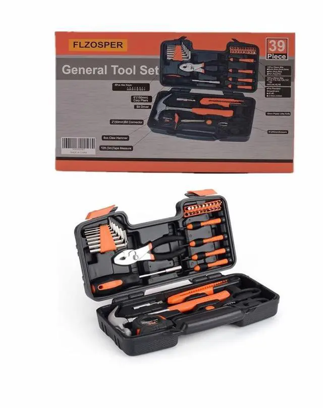 Main image of KYDSAN 39-Piece Tool SetGeneral Household Hand Tool Kit with Portable Toolbox Storage-Great Gift for Beginners (Yellow)