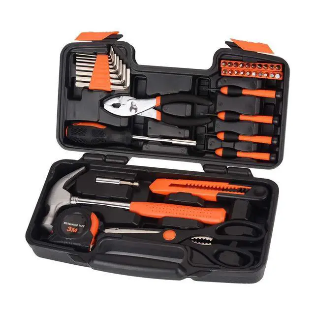 Alt view image 5 of 6 - KYDSAN 39-Piece Tool SetGeneral Household Hand Tool Kit with Portable Toolbox Storage-Great Gift for Beginners (Yellow)