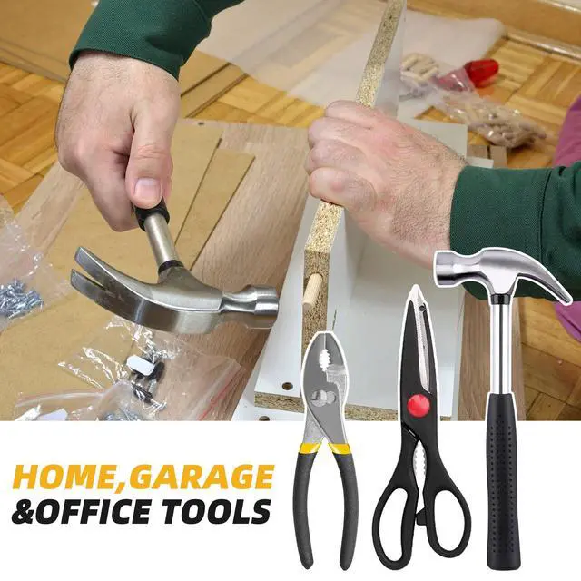 Alt view image 4 of 7 - 40-Piece Home Tool Kit with Easy Carrying Box, Small Basic Hand Tool Set Perfect for DIY Building, Home Maintenance and Woodworking, Great for College Students