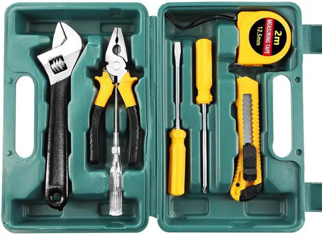 Main image of 8 Piece Hand Tool Kit Basic Set,General Household Repair Small Home Tool Kit with Storage BoX for Car Maintenance,Home,DIY,Office,Garage