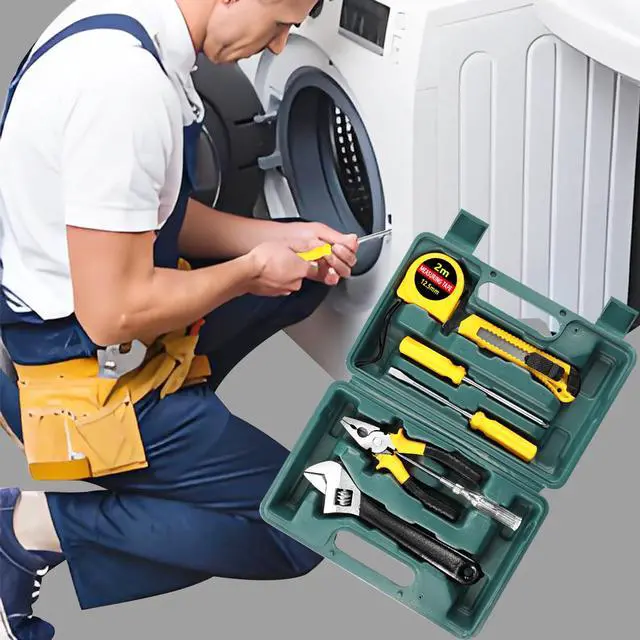 Alt view image 4 of 7 - 8 Piece Hand Tool Kit Basic Set,General Household Repair Small Home Tool Kit with Storage BoX for Car Maintenance,Home,DIY,Office,Garage