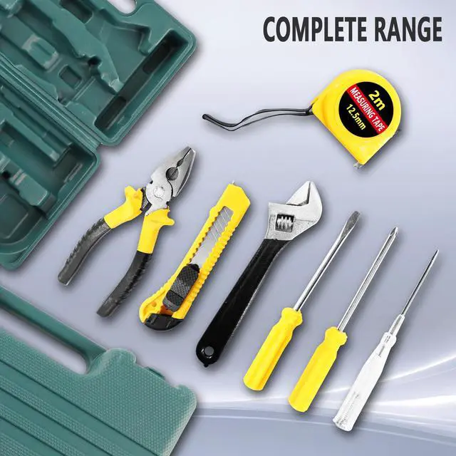 Alt view image 7 of 7 - 8 Piece Hand Tool Kit Basic Set,General Household Repair Small Home Tool Kit with Storage BoX for Car Maintenance,Home,DIY,Office,Garage