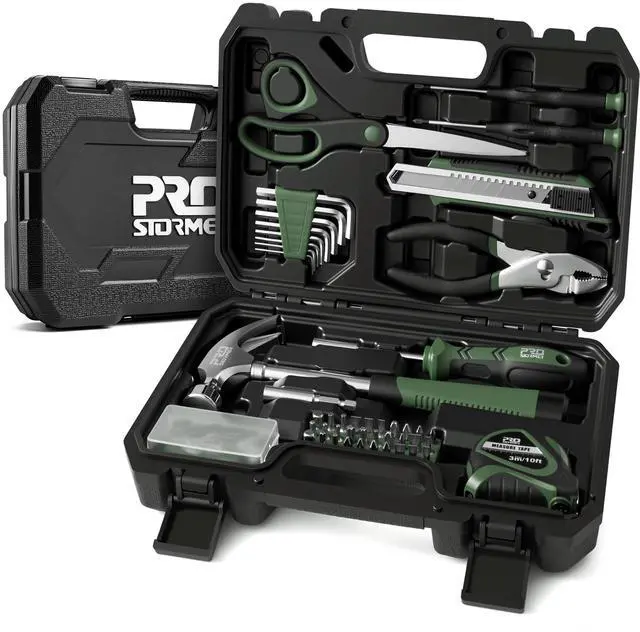 Main image of 93-Piece Tool Kit, Basic Household Tool Set, Green