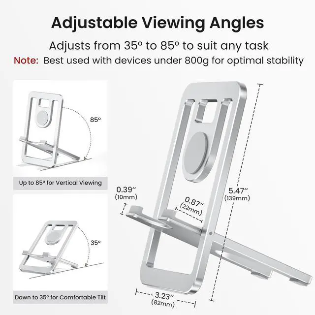 Alt view image 2 of 7 - Tablet Stand for Desk,Foldable iPad Stand,Adjustable Desktop Holder