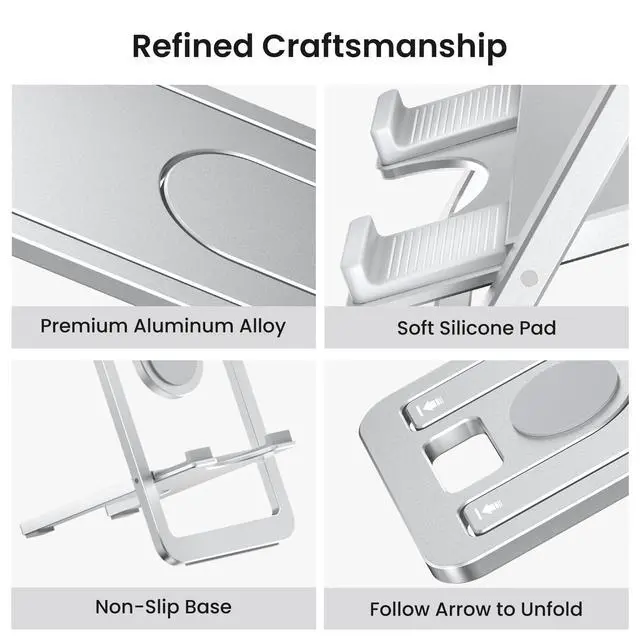 Alt view image 3 of 7 - Tablet Stand for Desk,Foldable iPad Stand,Adjustable Desktop Holder