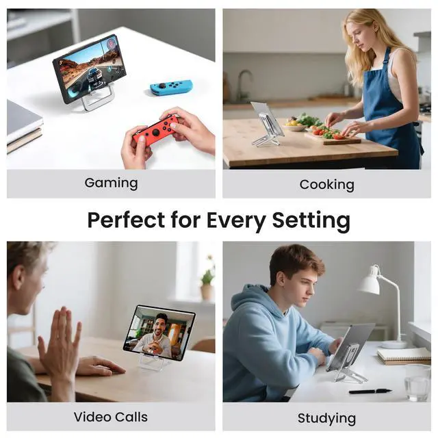 Alt view image 7 of 7 - Tablet Stand for Desk,Foldable iPad Stand,Adjustable Desktop Holder