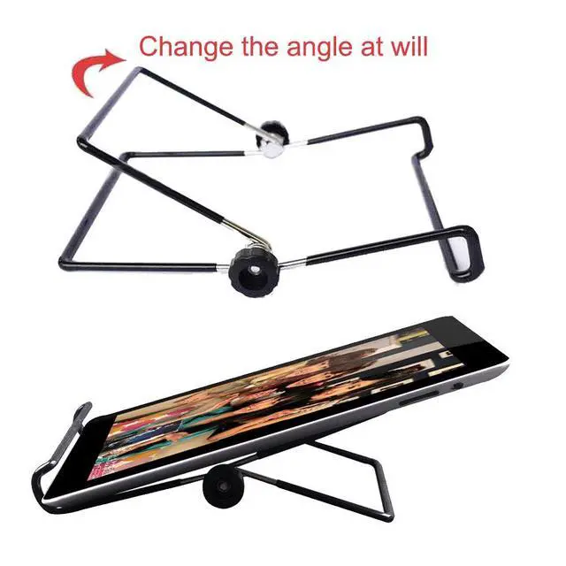Alt view image 3 of 7 - Tablet Holder Stand, Universal Multi-Angle Non-Slip Adjustable Holder Cradle for 9-12.9 inch Tablet PC, Pad (Black)