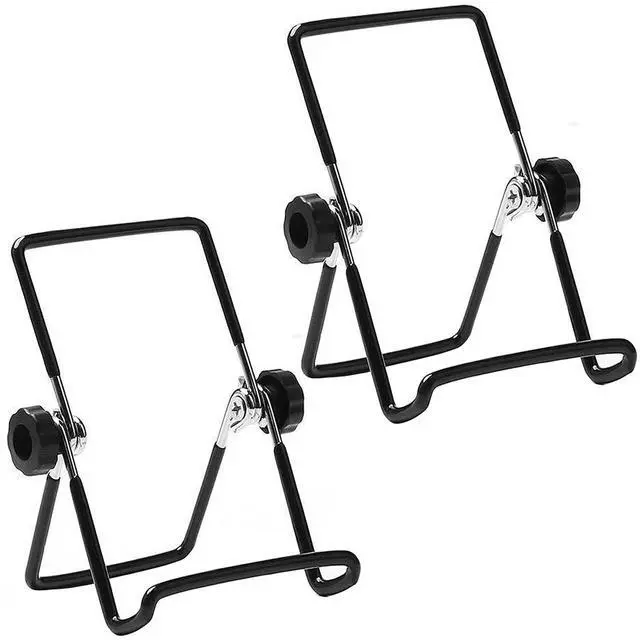 Main image of Adjustable Tablet Stand Holder 2 Pack, Non-Slip Foldable Holder Cradle Fit for 9-12.9" Tablets, iPad, Samsung and Kindle Fire, Display Stand Picture Frame Stand for Photos (2 Large Black)