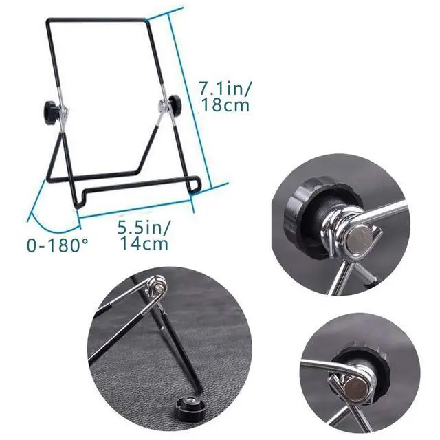 Alt view image 5 of 7 - Adjustable Tablet Stand Holder 2 Pack, Non-Slip Foldable Holder Cradle Fit for 9-12.9" Tablets, iPad, Samsung and Kindle Fire, Display Stand Picture Frame Stand for Photos (2 Large Black)